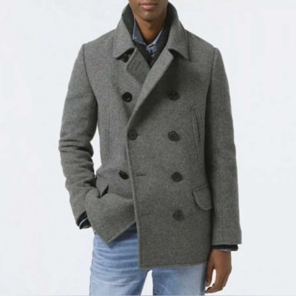 J Crew Dock Peacoat with Primaloft 80%wool - Picture 1 of 8